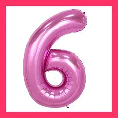 【スタッフおすすめ！】風船6数字パーティー誕生日結婚式飾り物アルミピンクバルーン40インチ超巨大（0-9）J006P