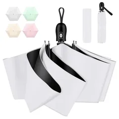 日傘 折りたたみ傘 ホワイト UVカット100%完全遮光 遮熱 ワンタッチ自動開閉 折り畳み傘 超軽量 コンパクト 折り畳み日傘 紫外線遮断 日焼け止め 耐風撥水 晴雨兼用 携帯便利 メンズ レディース (ホワイト)