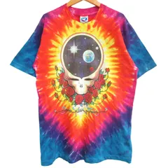 リキッドブルー LIQUID BLUE  90s ヴィンテージ GRATEFUL DEAD グレイトフルデッド 1992 SPACE YOUR FACE Tシャツ 半袖 タイダイ 骸骨 スカル柄 両面プリント マルチカラーLサイズ 0819