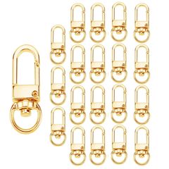 【在庫セール】回転カン付き 360度回転 20個セットワンタッチキーホルダー アクセサリー 金具 修理 回転フックキーホルダー 交換 パーツ キーホルダー DIY 薄型 手芸用品