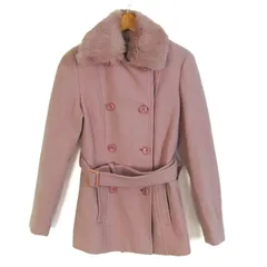 組曲SiS ステンカラーコート ウール/カシミヤ混 ブランド アウター レディース 2サイズ ピンク KUMIKYOKU SiS 【中古】