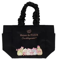 【中古】バッグ ブラック 刺繍フリルハンドルトートバッグ 「すみっコぐらし×Maison de FLEUR 第4弾」