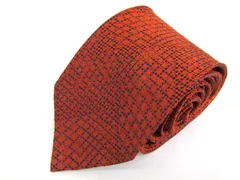 ヒルトン ブランドネクタイ 総柄 シルク イタリア製 ハンドメイド メンズ レッド HILTON 【中古】