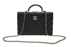 極美品 CHANEL シャネル ココマーク マトラッセ チェーンショルダー ハンドバッグ AS5167 ラムスキン ブラック 中古 4b008251