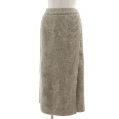 センスオブプレイス バイ アーバンリサーチ Sense of Place by Urban Research スカート ニット タイト ミモレ丈 ラップスカート調 ウエストゴム ブラウン系 ベージュブラウン F