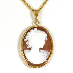 K18YG　ネックレス　necklace　シェルカメオ　総重量約5.5g　約45cm