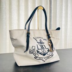 LAUREN RALPH LAUREN  ラルフローレン レザー　キャンバス　トートバッグ　ショルダーバッグ