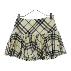 BURBERRY BLUE LABEL (バーバリーブルーレーベル) チェックウールスカート ベージュ レディース