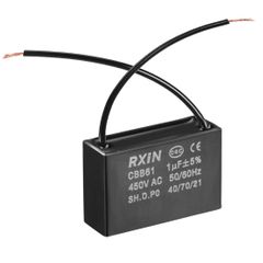 新品 uxcell 天井ファンコンデンサ CBB61 1uF 450V AC 2線 金属化 ポリプロピレンフィルム コンデンサ 36.5x11x24.5mm ウォーターポンプ モータージェネレーター用