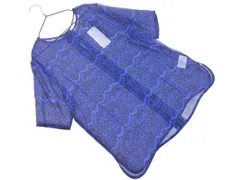 新品 LE CIEL BLEU ルシェルブルー シルク100% レース柄 ブラウス シャツ size40/青 ■◆ レディース