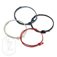 ブレスレット 細紐 編み込み 重ねづけ レッド 赤 グリーン 緑　ホワイト アイボリー 白 ブラック 黒 フリーサイズ 男女兼用 アンクレット ミサンガ