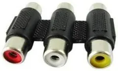 RCAとRCA ３ピン 延長コネクター AV端子 プラグ 赤白黄