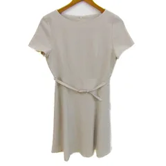 ナチュラルビューティーベーシック ワンピース トップス 半袖 ベルト付き レディース Mサイズ ベージュ NATURAL BEAUTY BASIC 【中古】