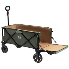 TIMBER RIDGE アウトドアワゴン 折り畳み 長物対応 特許取得の一動作式収束型 耐荷重135kg 大容量173L 自立収納 収納ポケットつき キャリーワゴン アウトドアキャリー キャンプワゴン ループ付き