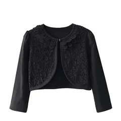 【新品】 [ビートーク] KBO3 キッズ ボレロ キッズボレロ 長袖 フォーマル きれいめ レース 女の子 子供服 子供用 ふぉーまる シンプル 冬用 春 秋 冬 秋冬 春秋 はる あき ふゆ 女子 ガール ガールズ 子供 こども 姉妹 幼稚園 学生 小 1