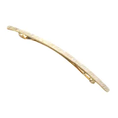 【A：ゴールド × ワンサイズ】[Cream dot. クリームドット公式] ヘアアクセサリー レディース 8タイプ バレッタ ヘアクリップ 大きめ メタル セミマット ヘアライン加工 太め オーバル アーチ 光沢感 大人 上品 エレガント シンプル