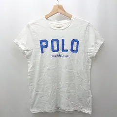 ◇ ⊂ POLO RALPH LAUREN ポロ ラルフローレン コットン100% ロゴプリント 半袖 Tシャツ サイズM ホワイト系 メンズ E  【1507030011550】