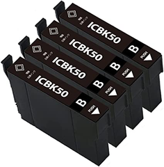 Epson用(エプソン) IC50 ICBK50互換インクカートリッジ 黒 大容量 4本セット IC6CL50対応機種：EP-301 EP-302 EP-4004 EP-702A EP-703A EP-704A EP-705A EP-774A EP-801A