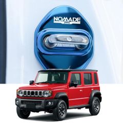 【在庫処分】For 新しいジムニーノマド5ドアJC 74 Jimny Nomad （2025年4月-）カードアロックカバー防錆ステッカー装飾用4ピースジムニーノマドアクセサリー (青)