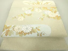 平和屋着物●爪掻き本綴れ　八寸名古屋帯　草花文　金銀糸　正絹　逸品　DAAV6164ps