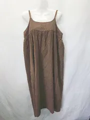 ◇ ⊆ SM2 サマンサ モスモス コーデュロイ コットン100% 膝下丈 キャミソール ワンピース サイズM ブラウン レディース E  【1410230007196】