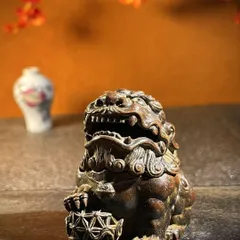 旧蔵　時代物 純銅製　獅子香爐　インテリア Yahoo!オークション -「香炉 銅 獅子」の落札相場・落札価格