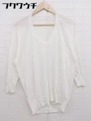 ◇ PLST プラステ Vネック コットン ニット 長袖 セーター サイズM アイボリー レディース  【1109100025292】