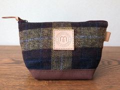 mulberry marche コットンツイード　革タグポーチ    Cイエロー