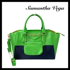 【Samantha Vega】2Way バッグ ポーチ付き グリーン/緑 ネイビー ショルダーバッグ ハンドバッグ サマンサ ベガ (SER3029)