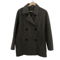 【美品】セオリーリュクス/ウールカシミヤフーデッドダブルフェイスコート/ネイビー 美品】セオリーリュクス/ウールカシミヤフーデッドダブル