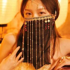 アラビアン 占い師 フェイスベール マスク 黒子 占い 時代劇 民族衣装 仮装 コスプレ ベール ベリーダンス オリエンタル アラビアン ステージ衣装 舞台衣装 ナイトクラブ ミステリアス ジャスミン アラジン ハロウィン インド サリー cr53n