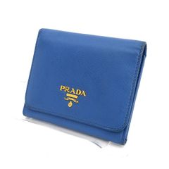 PRADA / プラダ ■二つ折り財布　カード　レザー　ブルー 1M0176 【財布/サイフ/ウォレット/wallet/コイン】 ブランド【中古】 