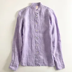 50d14 FINAMORE フィナモレ EFFE BEAMS エッフェビームス別注 バンドカラー リネンシャツ 38 ラベンダー リネン100 レディースのサムネイル
