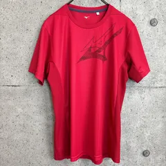 【USED】 古着 極美品 MIZUNO ミズノ クイックドライ Tシャツ 半袖 メンズ 32MAB025 吸汗速乾 Ｍサイズ 66 サルサレッド 赤 トレーニング スポーツ 運動