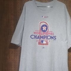 majestic マジェスティック　MLB　ヒューストン・アストロズ「WORLD SERIES  CHAMPIONS 2017 」プリントＴシャツ　サイズ３ＸＬ相当