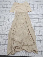 ◇ ⊇ ViS ビス シンプル系 半袖 膝丈 ワンピース サイズM ベージュ系 レディース E  【1508200019130】