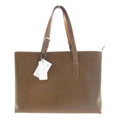 Paul Smith 폴·스미스 비즈니스 가방 PS 로고 각인 PC 케이스 올레더 비즈니스 가방 토트 백 브라운계 기재 칼라 카키[중고]