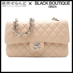 シャネル CHANEL マトラッセ Wフラップ Wチェーンショルダーバッグ 25cm 12番台 A01112 ベージュ シルバー金具 キャビアスキン レディース 802124384