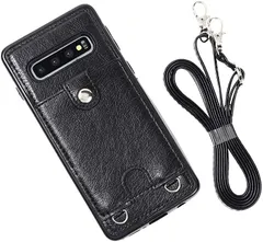 MocliL Galaxy S10 スマホショルダー ストラップ ケース 斜めがけ 首掛け 肩掛け カード収納 レディース メンズ GS10 ML0028( ブラック,  Galaxy S10)のサムネイル