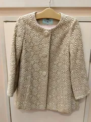 M17 トッカ TOCCA  バンビーニ アウター コート キッズサイズ １３０ かわいい エレガントスタイル 高級レース 刺繍 女の子用 フォーマル ノーカラー