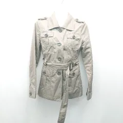 ◇ ◎ grove フロントボタン 大人カジュアル 秋向け 長袖 コート サイズM ブラウン レディース E  【1308160031919】