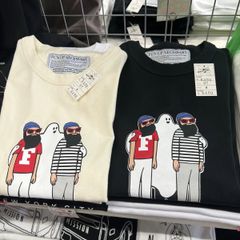 XL あり‼️STEER steer ステア⚫︎FUN ファン　半袖　Tシャツ　おじさん　おばけ　ブラック　ナチュラル　M L XL