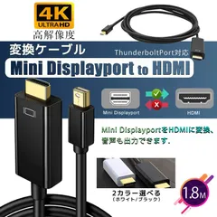 Mini Displayport to HDMI 変換ケーブル 1.8m ミニディスプレイポート 4K解像度 音声出力 ケーブル ミニディスプレイポートto HDMI?Mini DP サンダーボルト