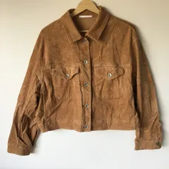 ユニクロ コーデュロイクロップドジャケット レディース XL ブラウン 26512025100210017