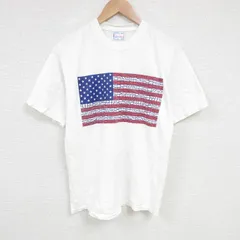 L/古着 ALL Sport 半袖 ビンテージ Tシャツ メンズ 90s 星条旗 コットン クルーネック 白 ホワイト 25jun20 中古