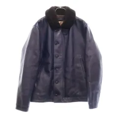 Y2LEATHER 日本製 牛革 トラッカージャケット メンズ ブラック S