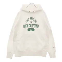 CHAMPION (チャンピオン) 復刻青タグ STATE PROPERTY OF NORTH CALIFORNIA リバースウィーブ パーカー ホワイト