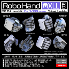 【Robo Hand 角XLL ﾀｲﾌﾟB】UVレジン製1/100 ハンドパーツ