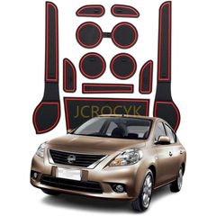 日産アルメーラ-MC 専用ドアポケットマット ALMERA-MC N17(2014~2017) ポケットマット 車種専用設計 インテリアラバーマット 滑り止め コン