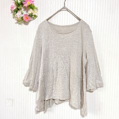 50-23 ー大特価ー リネン 麻 100%★ 【ジャンニロジュディチェ】 GIANNI LO GIUDICE レディース トップス シャツ (S) ベージュ系 7分袖